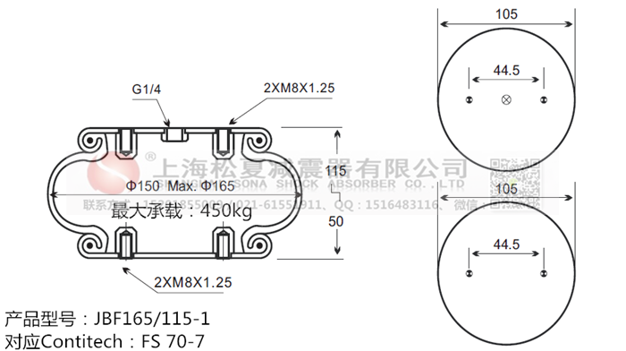 JBF165/115-1橡膠<a href='http://www.ksgig.com/' target='_blank'><u>空氣彈簧</u></a>