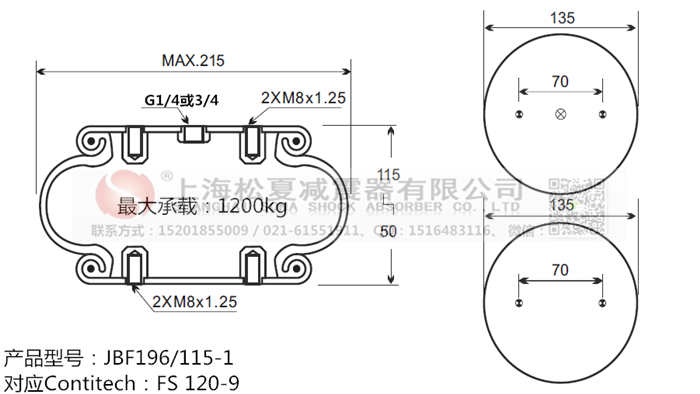 JBF196/115-1橡膠<a href='http://www.ksgig.com/' target='_blank'><u>空氣彈簧</u></a>